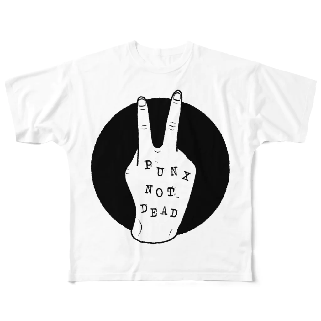 DEAD END DESIGNの裏ピース PUNX NOT DEAD フルグラフィックTシャツ