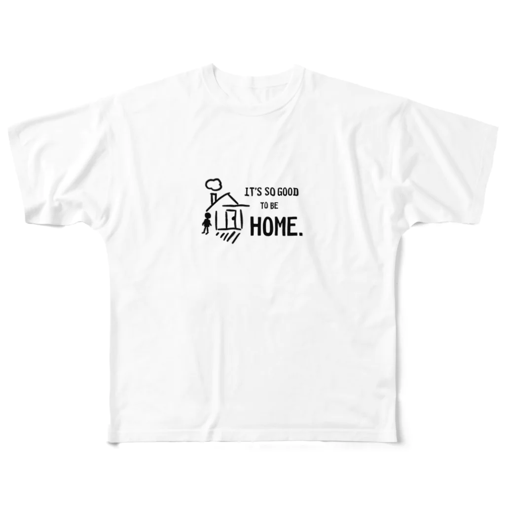 おわんこのIt’s so good to be home. (我が家はいいなぁ) All-Over Print T-Shirt