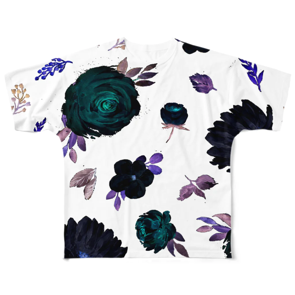 annaleeのFlower painting 2 フルグラフィックTシャツ