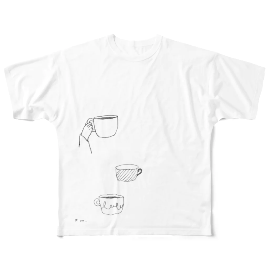 omochi_illust shopのドローイングTシャツ All-Over Print T-Shirt
