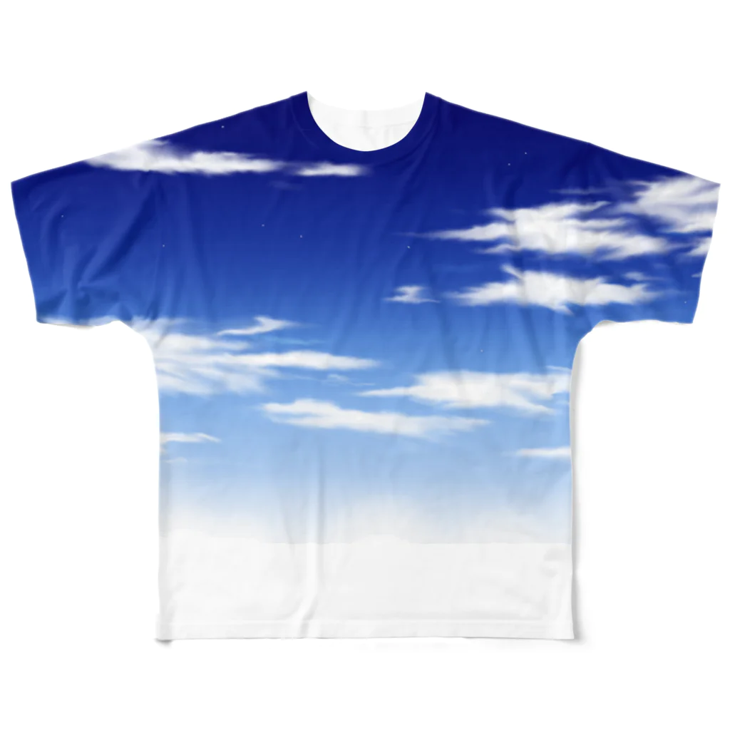 黒塚アキラの青空（手描き） フルグラフィックTシャツ