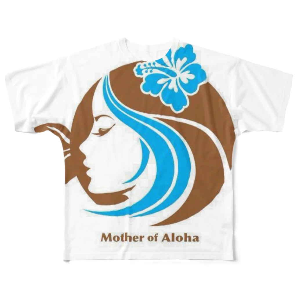Mother of AlohaのMother of Aloha    wahine blue フルグラフィックTシャツ