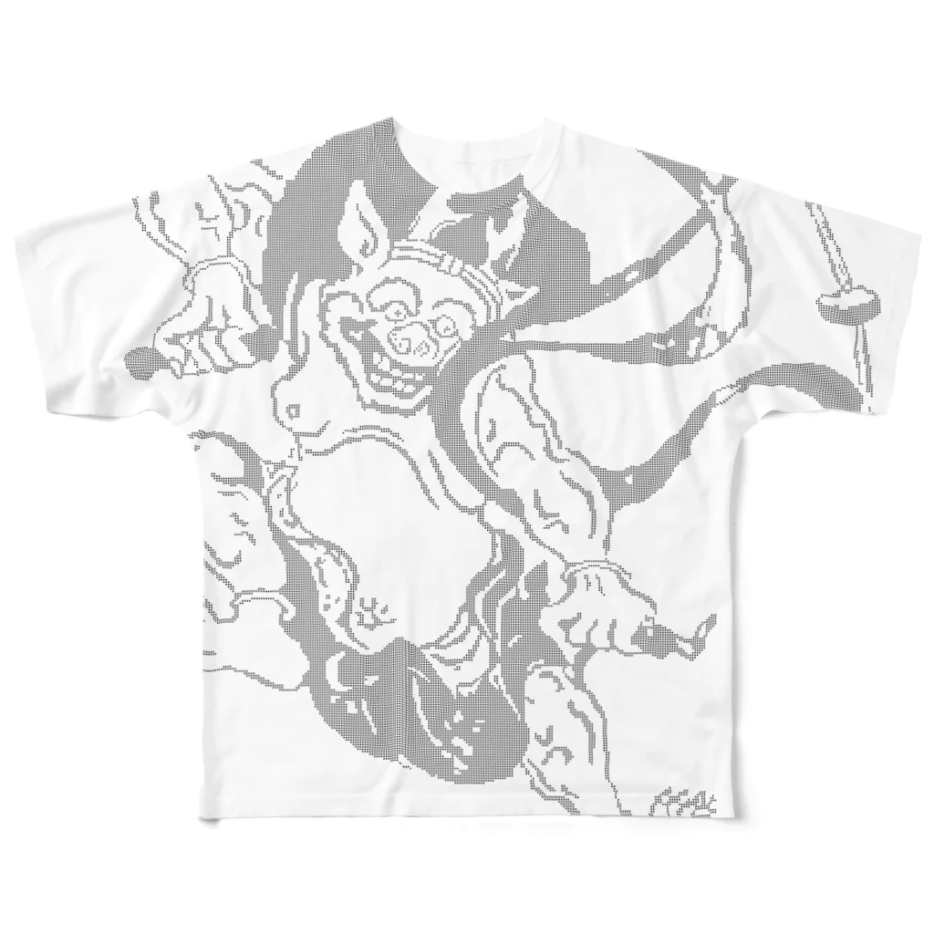 fkzwuaaaの風神雷神図屏風 フルグラフィックTシャツ