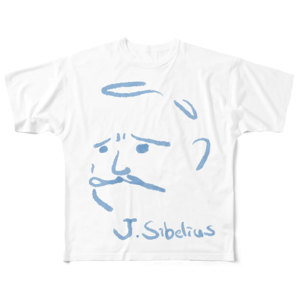 OSHIYOMANのシベリウス　J.Sibelius フルグラフィックTシャツ