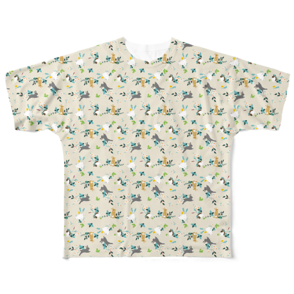 SCHINAKO'Sのハーブとうさぎさん柄 All-Over Print T-Shirt