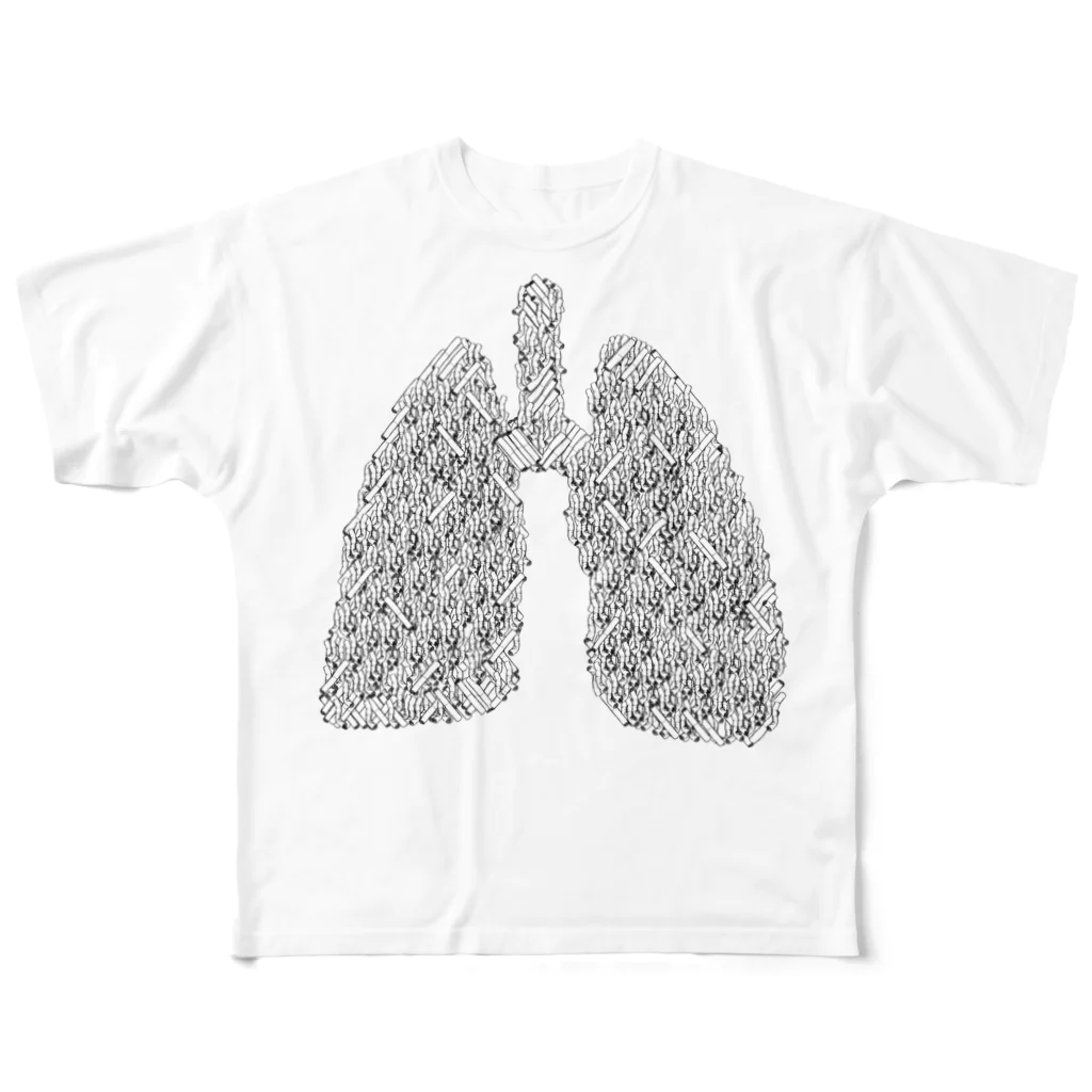 KAD SHOPのSmoking 肺 Tシャツ All-Over Print T-Shirt