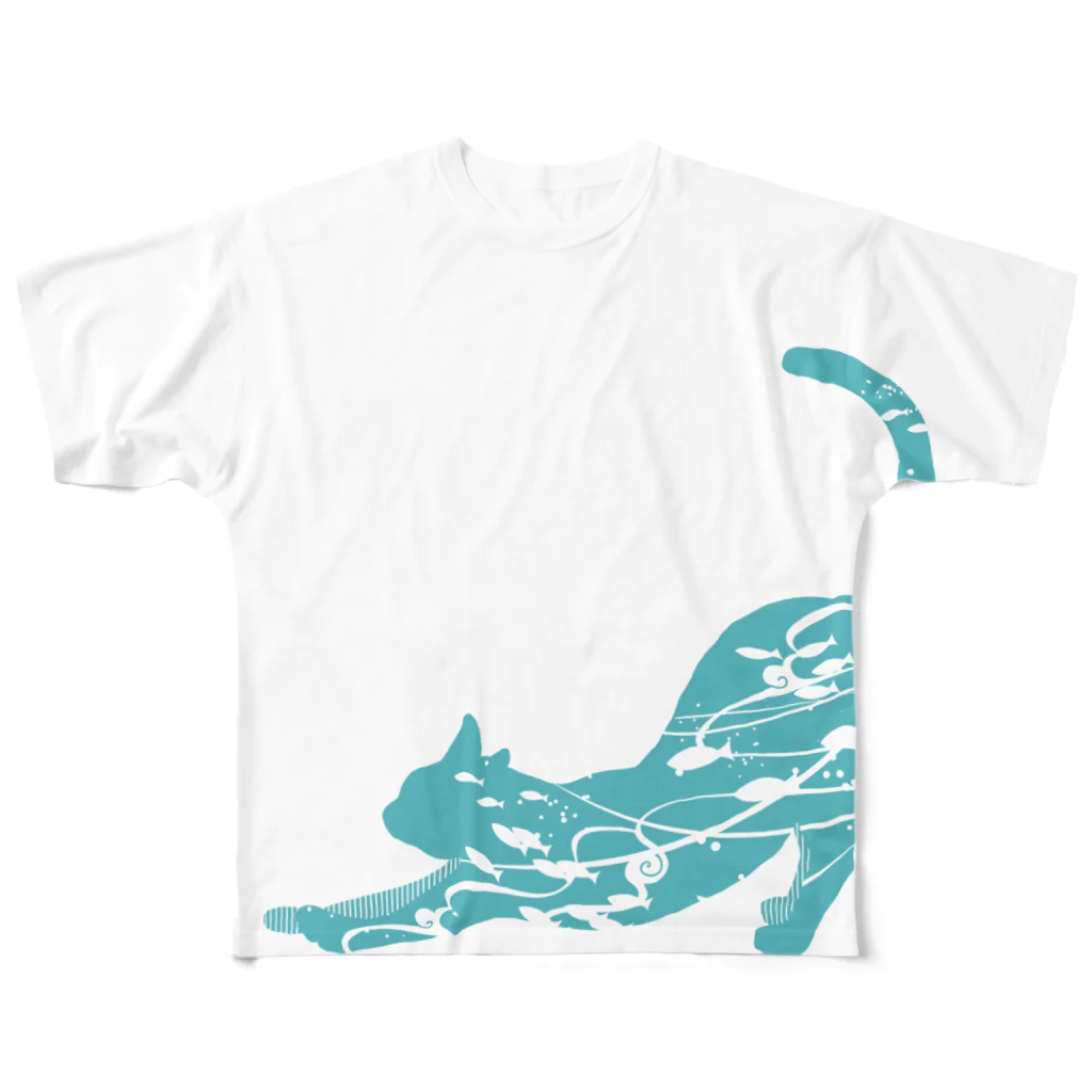 ぽて舗/karoののび猫 All-Over Print T-Shirt