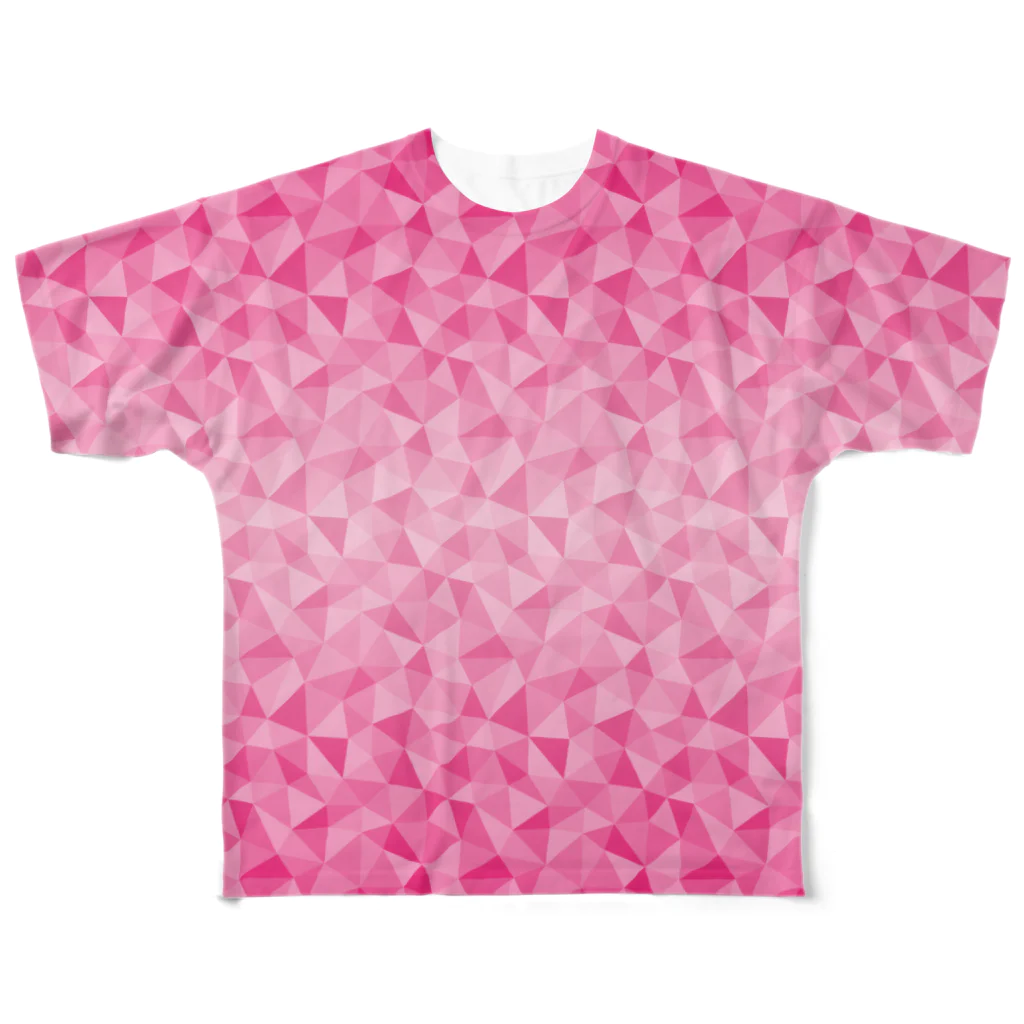 あわじテキスタイルのグラデーションクリスタルTシャツ ピンク All-Over Print T-Shirt