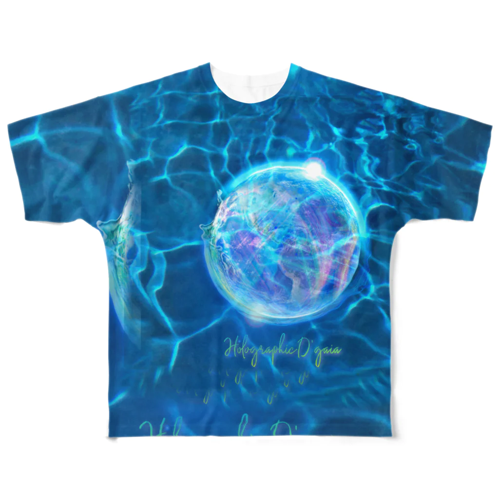 Aimurist のHolographic D’gaia 水 フルグラフィックTシャツ