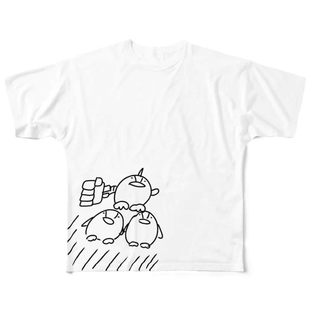 サークル煮え湯の三羽で三倍の機動力を実現 All-Over Print T-Shirt