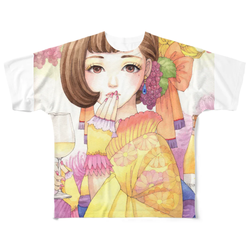 苗村さとみのワイン女子・デラウェアドライヌーボー All-Over Print T-Shirt