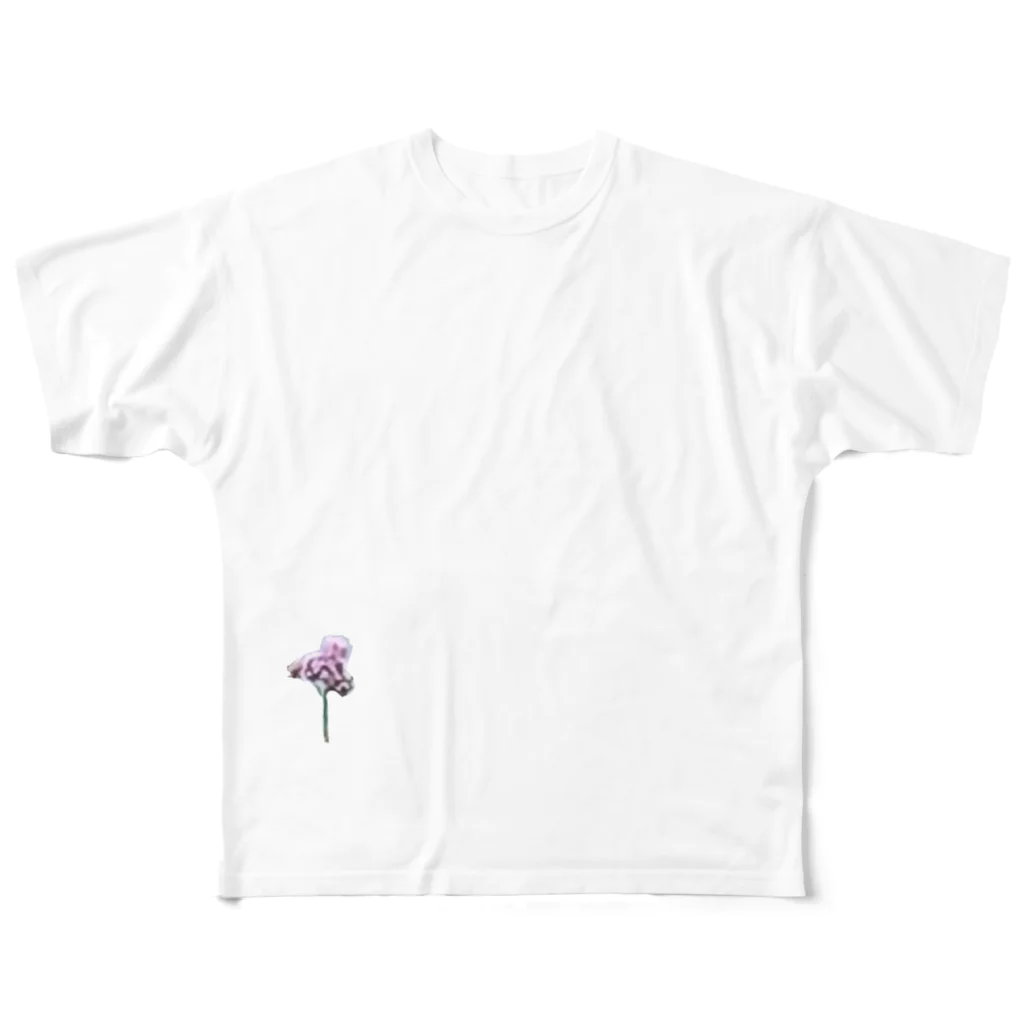 26giのピンク花 フルグラフィックTシャツ