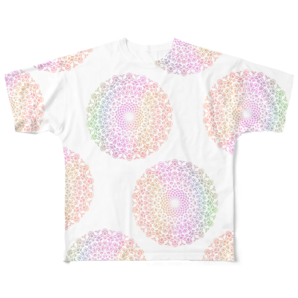 PLUMＭOONの虹色レース（レースNO.1） All-Over Print T-Shirt