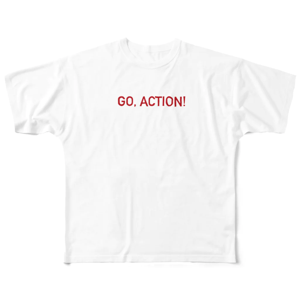 東京国際映画祭 学生応援団の学生応援団 Tシャツ「GO, ACTION! レッドver.」 フルグラフィックTシャツ