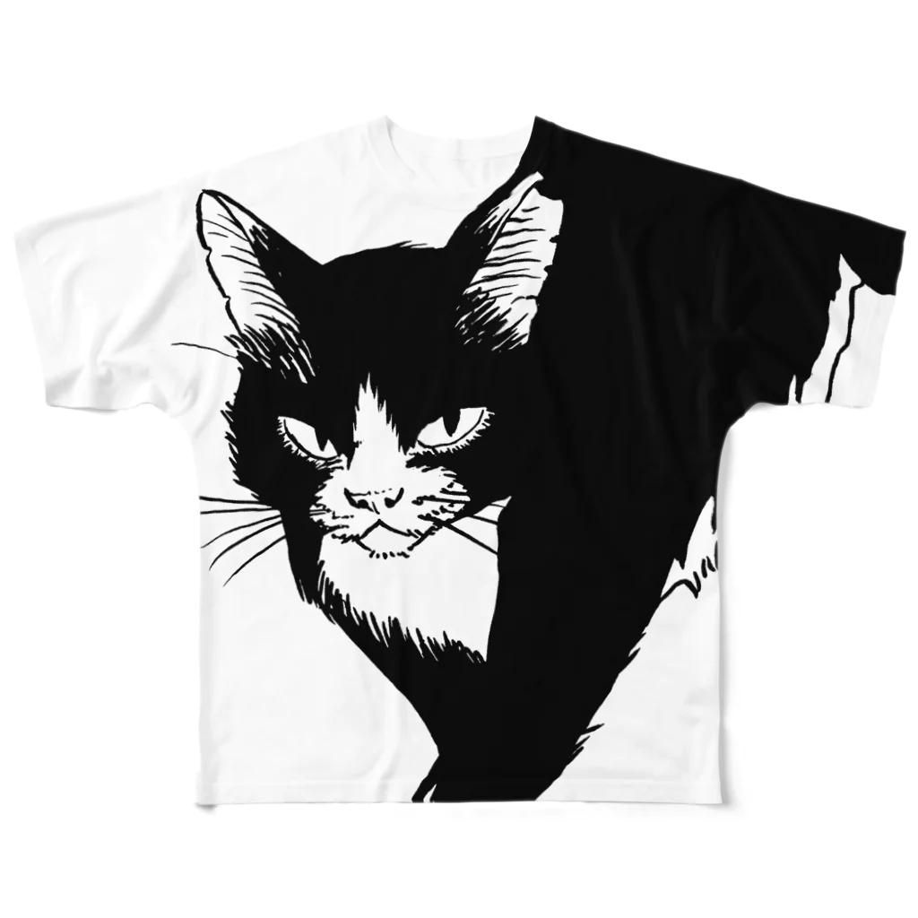 でんや　SUZURI店のでかねこB All-Over Print T-Shirt