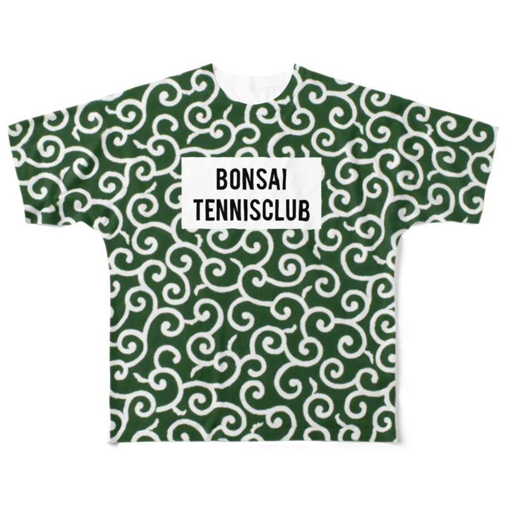 剛竜謹製の埼玉県 盆栽町 BONSAI TENNIS CLUB フルグラフィックTシャツ