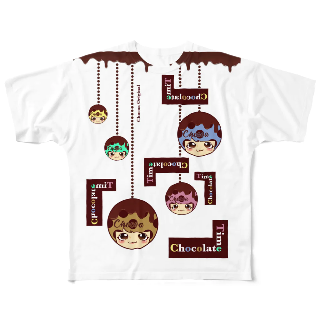 【Chocoa】-チョコア-のChocolate Time🍫ミルクと一緒に♪ All-Over Print T-Shirt