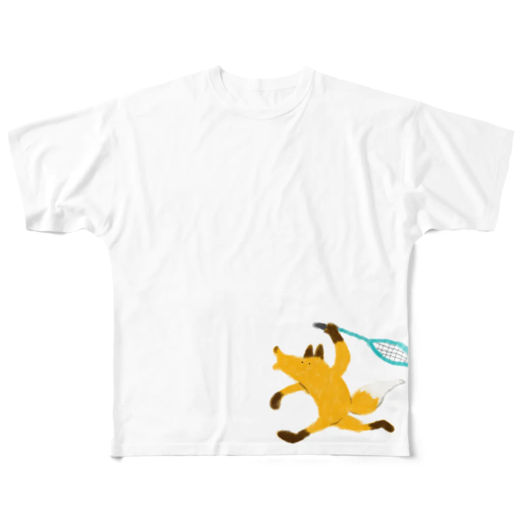 PONPONのきつねくん フルグラフィックTシャツ