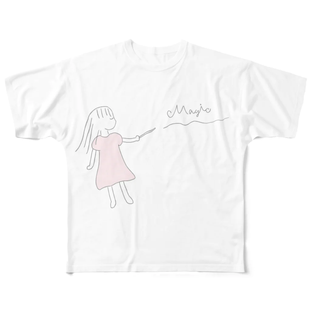  -Racha shop-のまほうつかいシンプル フルグラフィックTシャツ