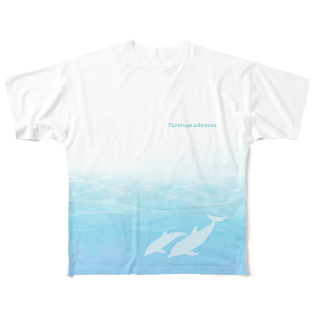 とりしまの海とイルカ フルグラフィックTシャツ