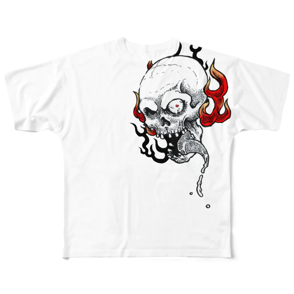 MackToons A.K.A カキ天の火炎髑髏 All-Over Print T-Shirt