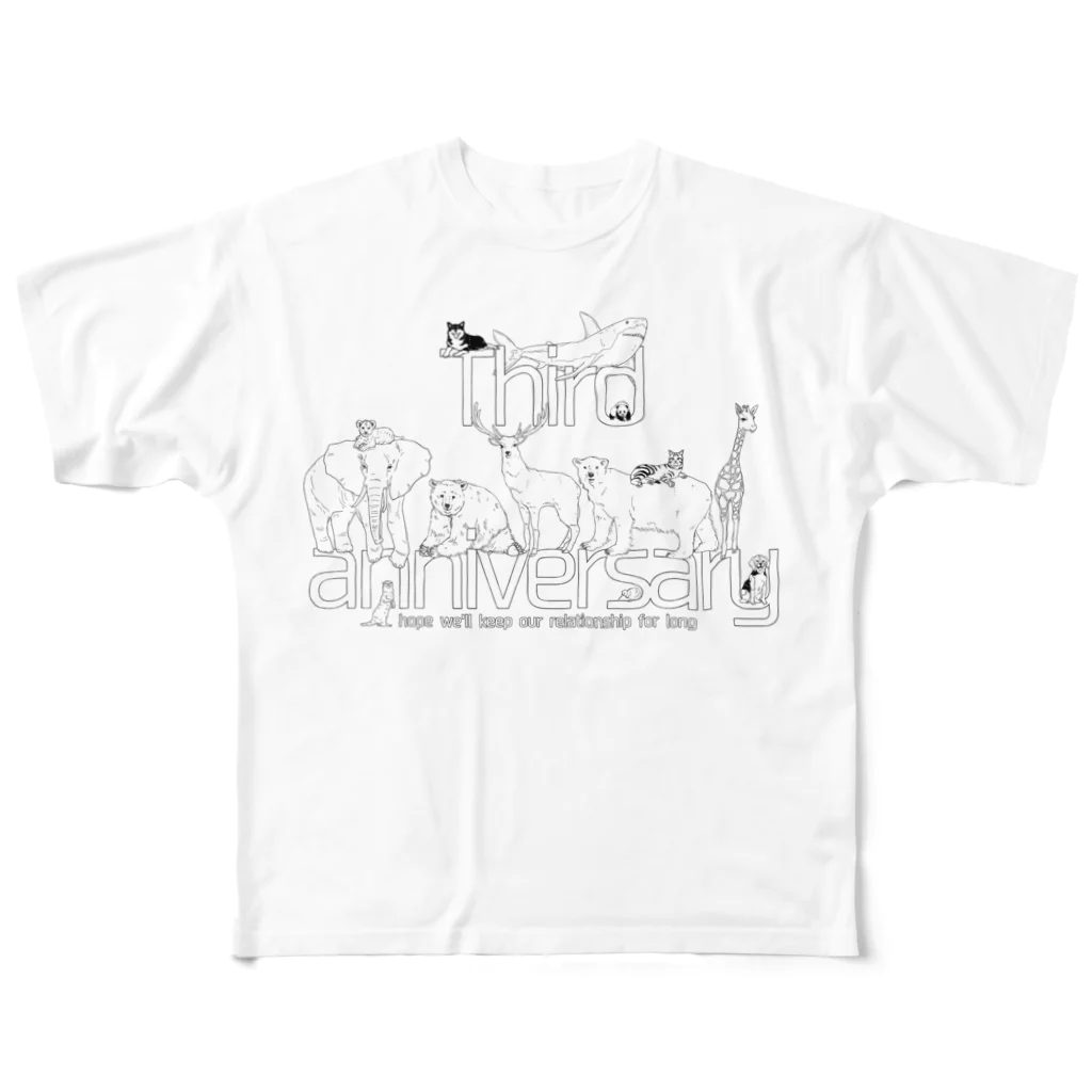 pdqの3周年記念 All-Over Print T-Shirt