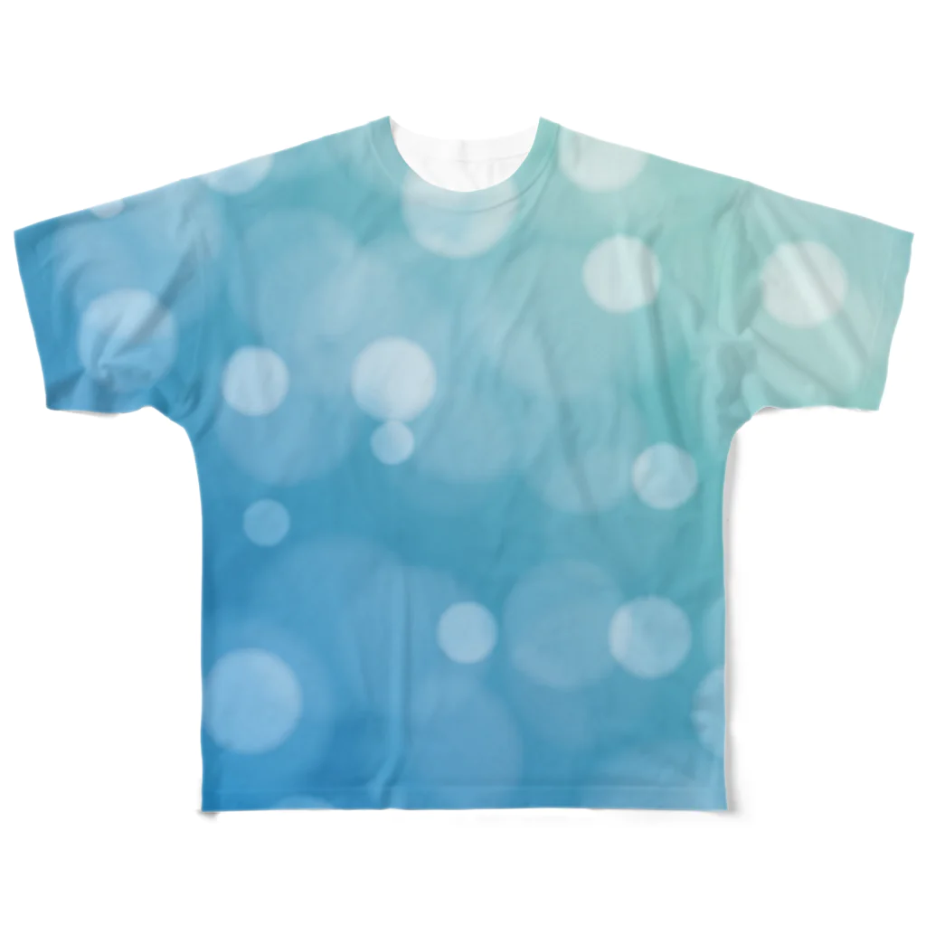 minimumのbokeh-blue フルグラフィックTシャツ