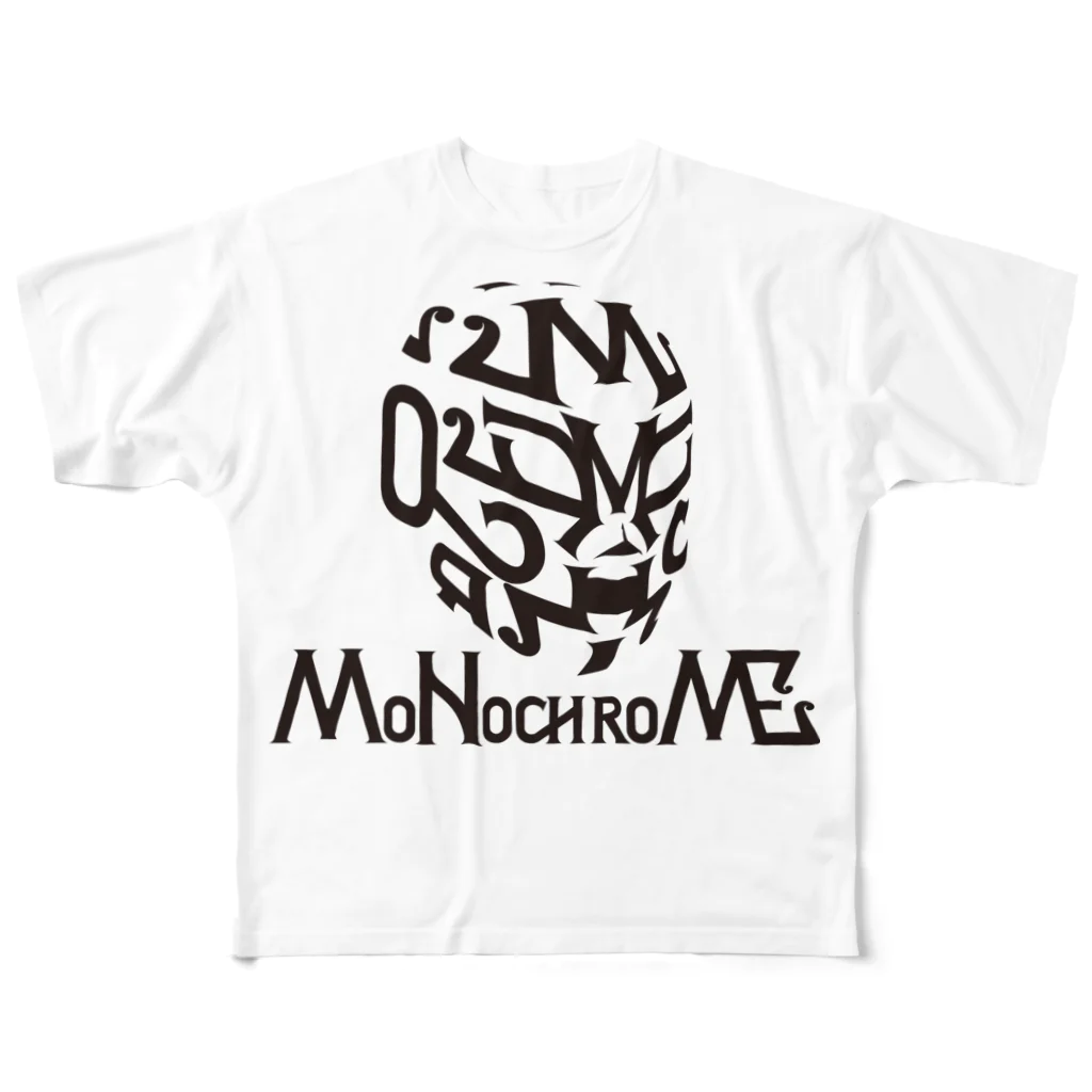 MoNochroMEのMoNochroMEマスク（黒） All-Over Print T-Shirt