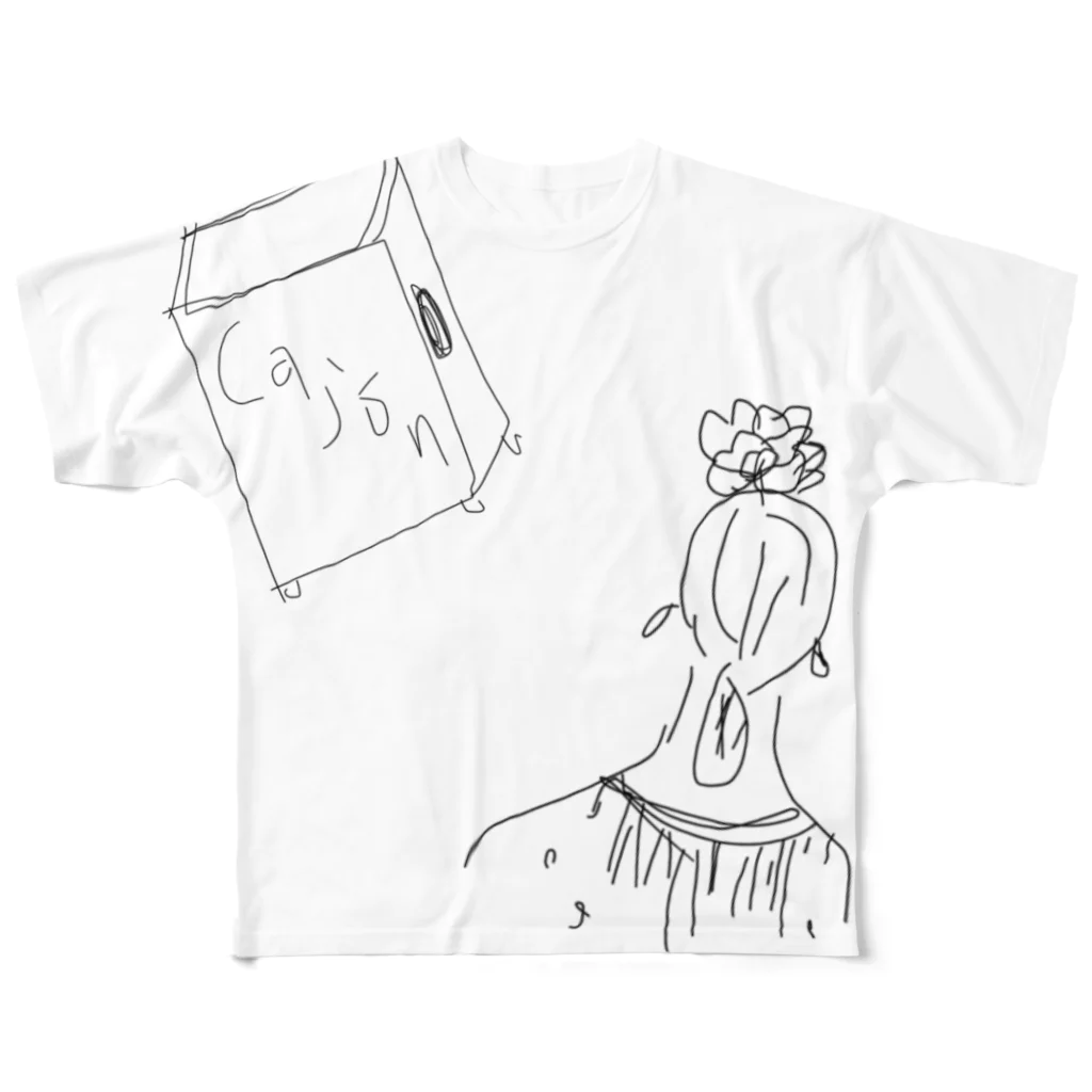 perflaのフラメンコとカホン フルグラフィックTシャツ