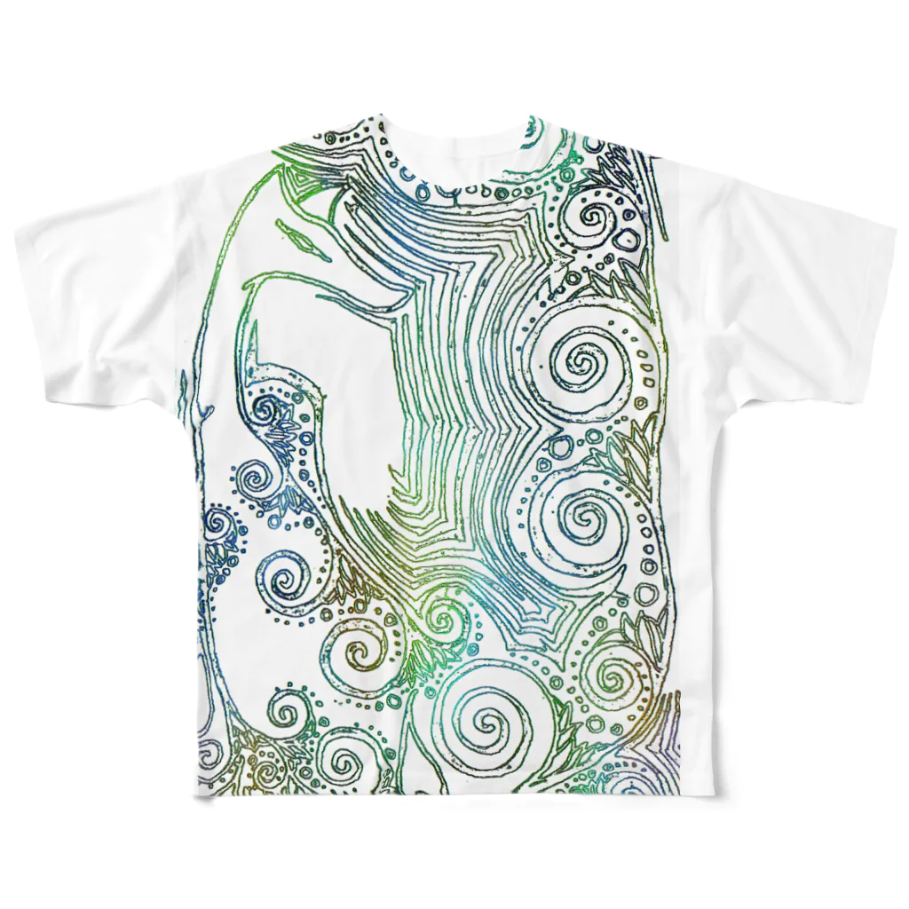 deketa　　の九尾の狐　風旅の記憶 All-Over Print T-Shirt