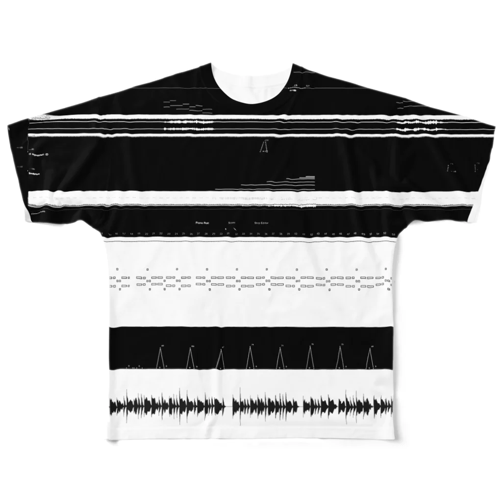 Desktop LabのDAW波形ボーダー All-Over Print T-Shirt