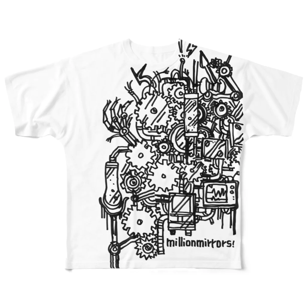 millionmirrors!のold system（FGT） フルグラフィックTシャツ