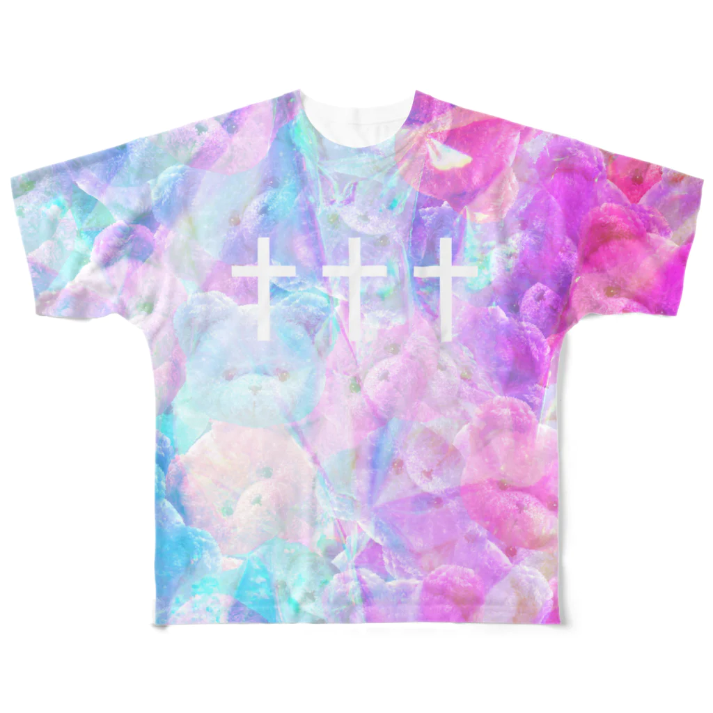 IENITY　/　MOON SIDEの【IENITY】HOLOGRAPHIC BEAR Ver.B フルグラフィックTシャツ