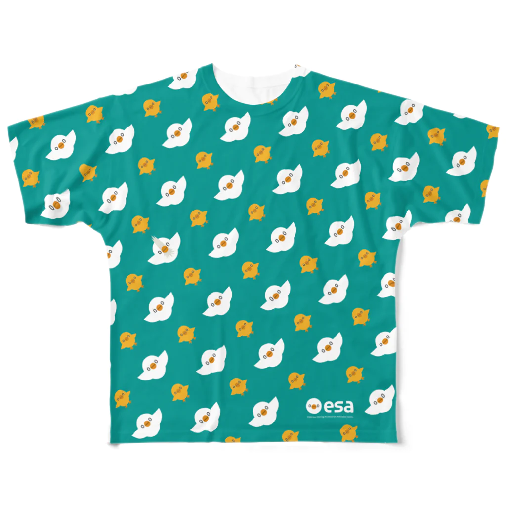 (\( ⁰⊖⁰)/) esaのｴｻｶﾞﾗ All-Over Print T-Shirt