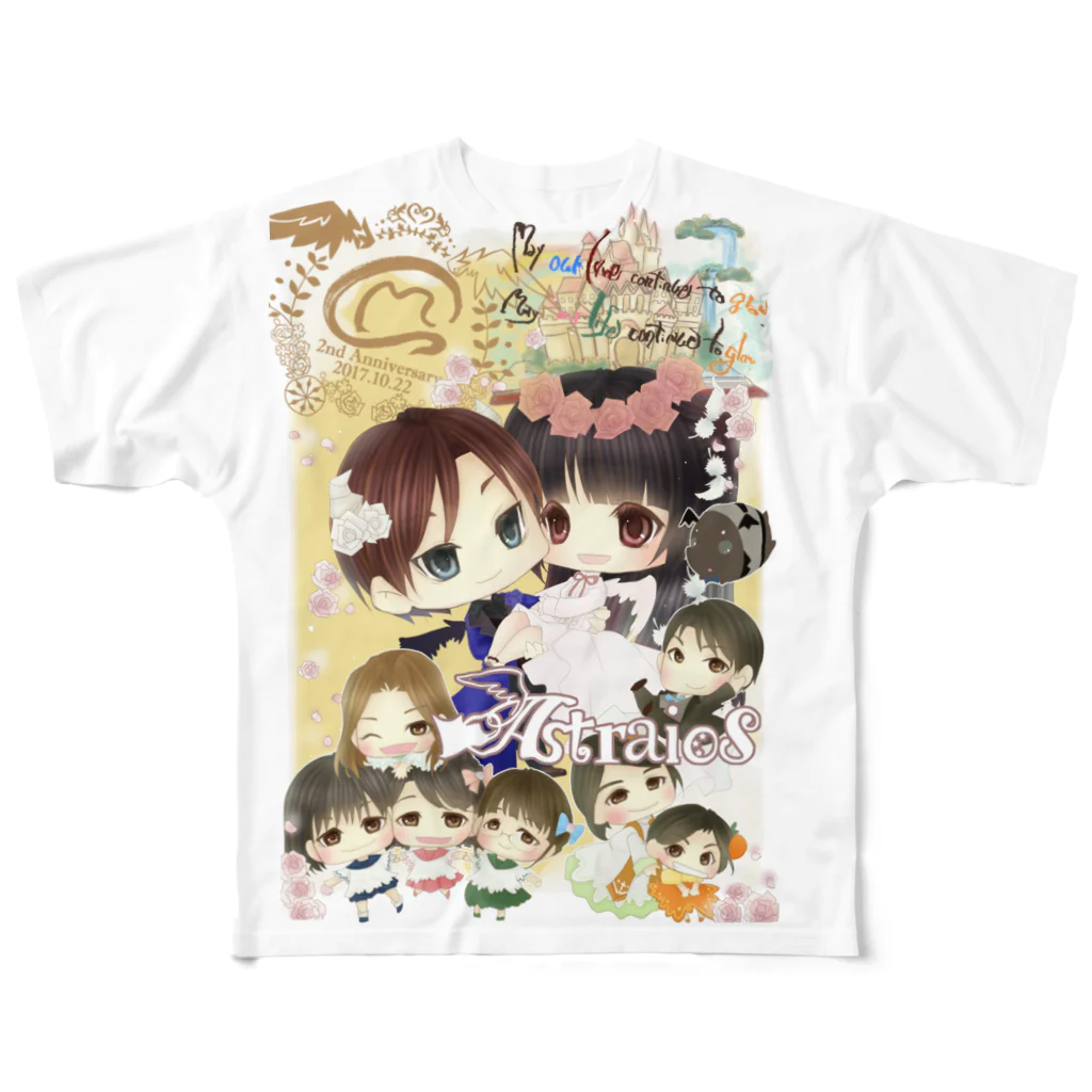 ❀天使色工房～咲良総司の小物やさん～❀のAstraios2周年Tシャツ All-Over Print T-Shirt