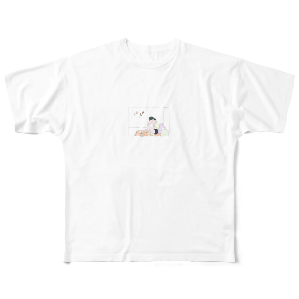 aimaのgirl(white) フルグラフィックTシャツ