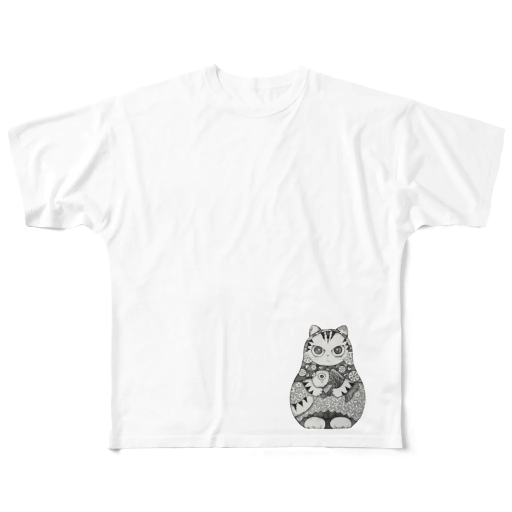 momocoのNEKOISM優秀賞受賞Limited Ｍodel　　　　　　マトリョーシカ　MOMOCO All-Over Print T-Shirt