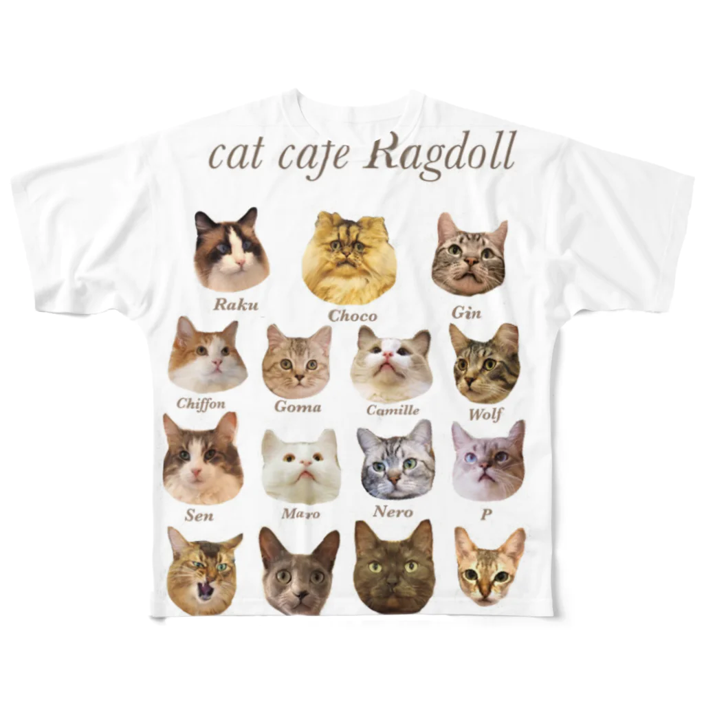 ladycat4のcat Ragdoll フルグラフィックTシャツ