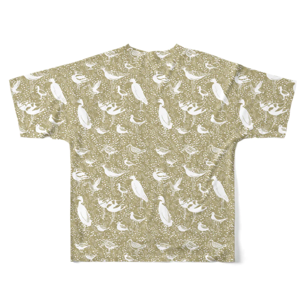 北村ハルコのシギチ2　ベージュ系 All-Over Print T-Shirt :back