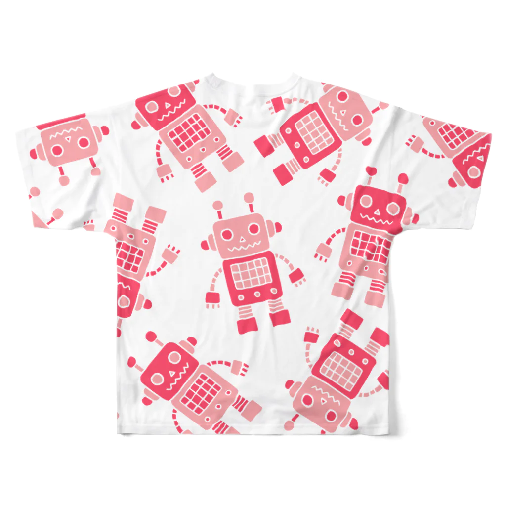 lg_hのロボット柄（ピンク） All-Over Print T-Shirt :back