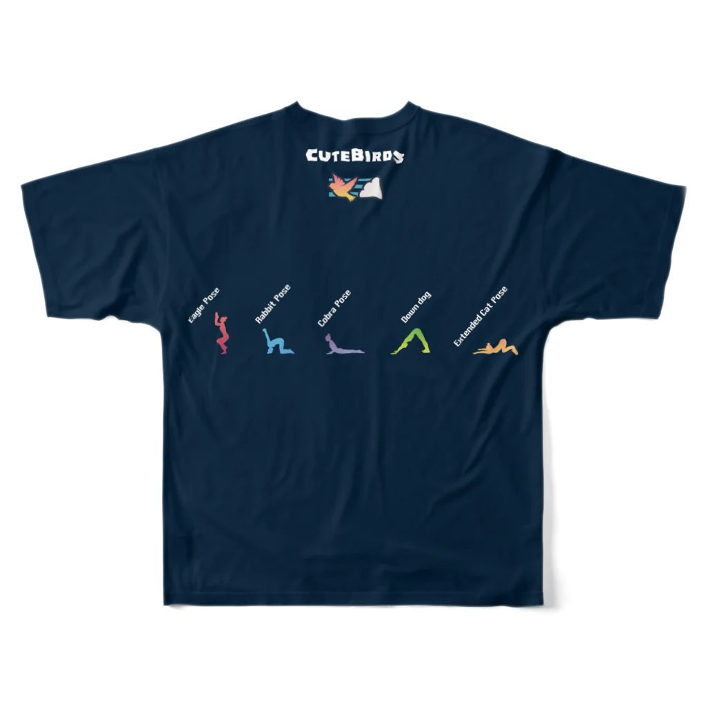 Cute BirdsのアニマルヨガTシャツ（Sサイズ） All-Over Print T-Shirt :back