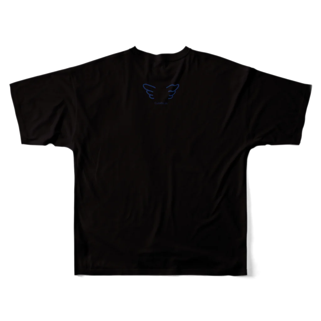 Cute BirdsのCute Birds ブラックT 紺（S） All-Over Print T-Shirt :back