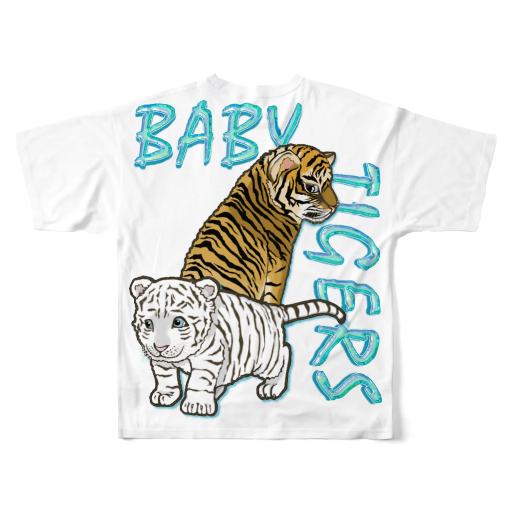 LalaHangeulのBABY TIGERS　バックプリント フルグラフィックTシャツの背面