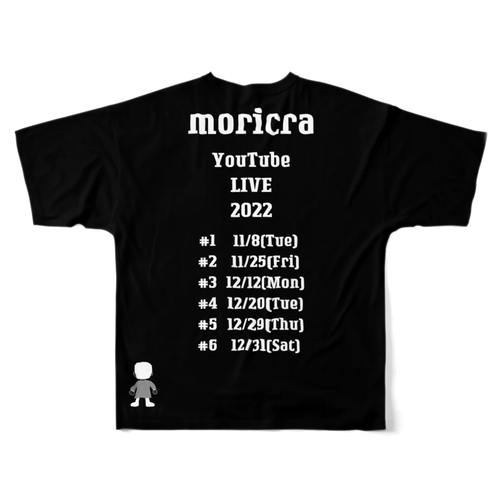 moricra-もりくら-のmoricra YouTube LIVE 2022 Ver.1 フルグラフィックTシャツの背面