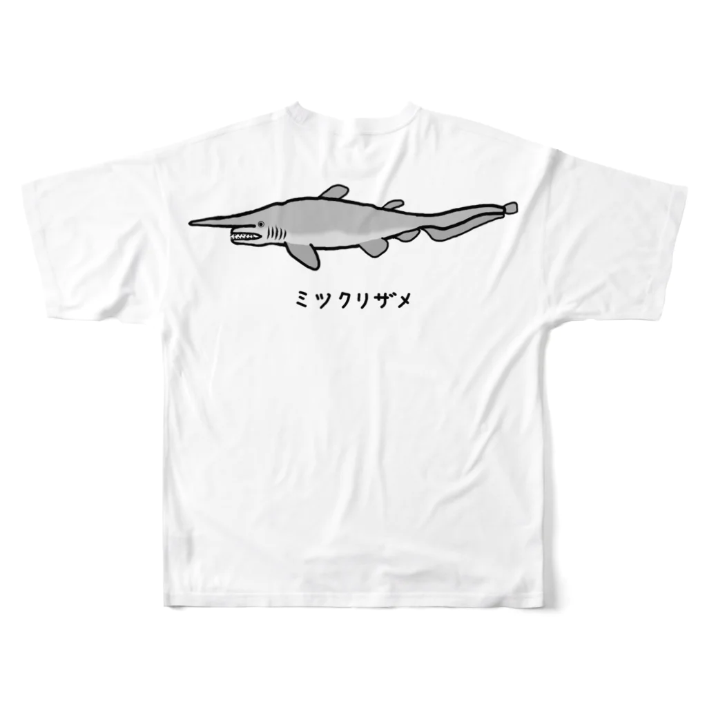 脂身通信Ｚの【魚シリーズ】ミツクリザメ♪230724 フルグラフィックTシャツの背面