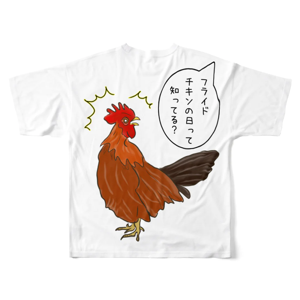 LalaHangeulのフライドチキンの日 (縦長) All-Over Print T-Shirt :back