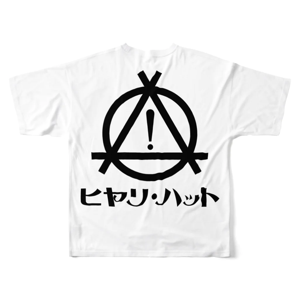 東京ハット堂本舗のヒヤリ・ハット(カタカナロゴ) All-Over Print T-Shirt :back