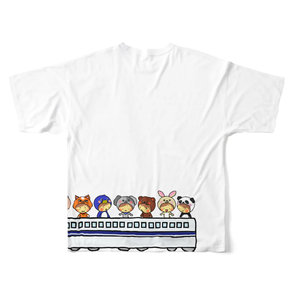 きゃらめる屋のtrain zoo フルグラフィックTシャツの背面