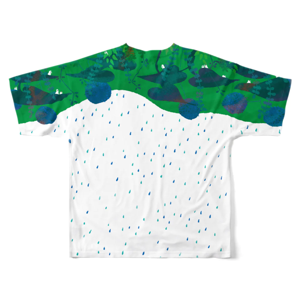 mya-mya=MIYA JUNKO's shop 02のrainy dog All-Over Print T-Shirt :back