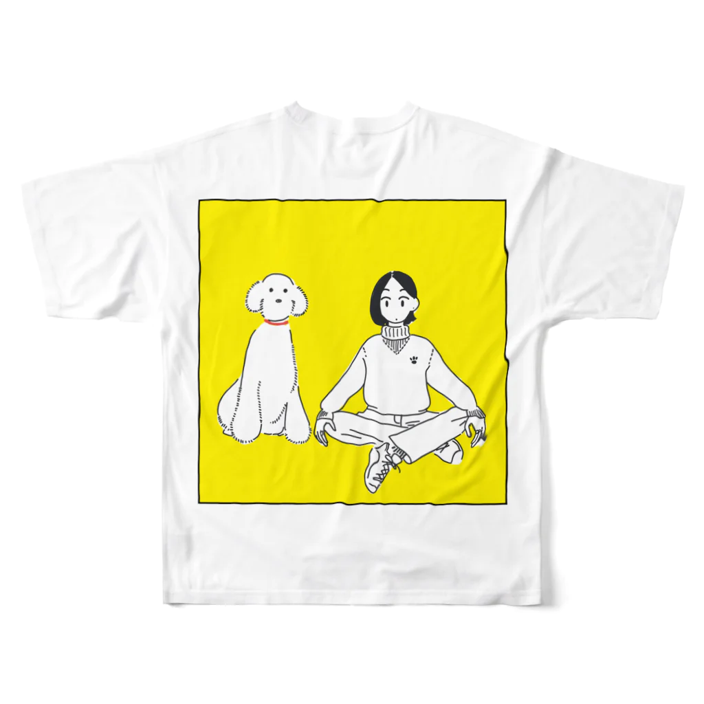 oyumiの犬派の人 フルグラフィックTシャツの背面